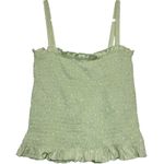 Aritzia Sunday Best Mary Tank Smocked tank top Tender Green Square Neck Small Photo 1