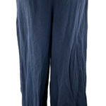 ZARA  Women's Navy Blue Pleated High Waisted Straight Wide Leg Trousers Pants S Photo 0