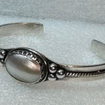 Sterling Silver Carolyn Pollack 925 Mother Of Pearl Cuff Bangle Bracelet Photo 7