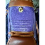 Vintage 80s Carina Intl Inc Waterproof Leather Purple Tan Golf Bag Backpack Nove Photo 7