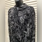 Christopher & Banks  Paisley‎ Lace Button Up Light Jacket Size L Black/White Long Photo 2