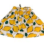 HER DESTINY YELLOW & GREEN LEMON PRINT PAPER SACK WAIST FULL MIDI SKIRT NWT (L) Size L Photo 6