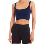 Free People  Intimately Day Square Neck Sleeveless Cropped Brami in Navy Photo 90