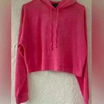 Juicy Couture Hot Pink Terry Cloth / Cotton Blend Cropped Hoodie Sweatershirt; M Photo 0