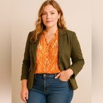 Loft  Women’s Large Orange & White Paisley Lightweight Boho Chic Sleeveless Top Photo 7