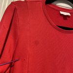 J. Jill Size M Red Pink Long Sleeve Sweatshirt Mini Dress Pockets Crew Neck Size M Photo 4