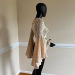 Bell Sleeve Lace Crop Top Butterfly Sleeve Blouse Lace Tee T Photo 4