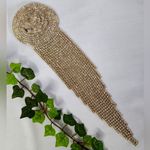 Large Statement Rose Flower Brooch Pin Yellow Gold Rhinestone Fringe New Photo 2