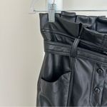 House of Harlow Women’s 1960 Black Faux Leather Paper Bag Pants Size 6 Photo 5