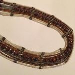 Nice Women’s Hand Crafted Beaded Costume Jewelry Necklace Brown / Neutral Tones Photo 3