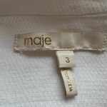 Maje NWOT  White 100% Cotton Textured Button Up Long Sleeve Classic Blouse - Sz L Photo 6