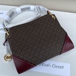 Michael Kors MK Nicole Large Triple Compartment Crossbody- Merlot Photo 2