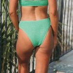 These Three Boutique Textured Green One Piece Swimsuit Medium Photo 2