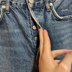 AGOLDE Riley High Rise Straight Asymmetrical Frayed Raw Hem Crop Jeans Size 25 Photo 7