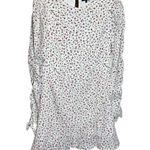 1. State  Long Sleeve Floral Ruffle Mini Dress White and Red Size 8 Photo 2