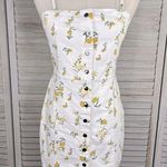 Rue 21  Mini Denim Sundress Sleeveless Snap Front White/Yellow Floral-Small Photo 0