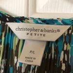 Christopher & Banks  Pleated Brown & Teal Sleeveless Top  PL Photo 2