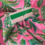 Lilly Pulitzer Ressina Pink Green Floral Square Neck Puff Sleeve Bikini Swim Top Photo 6