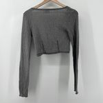Urban Outfitters Out From Under Women M Claudia Twist Long Sleeve Crop Gray NWT Photo 2