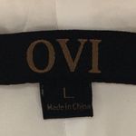 OVI Women Crepe Draped Open Front Collared Jacket Blazer White Size L Photo 3