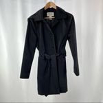 London Fog Fog‎ by  Belted Removable Hooded Trench Coat in Black Size Small Photo 1