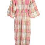 American Vintage Vintage Plaid Jumpsuit Button Front Straight Leg Jumper Sz S/M Photo 4
