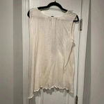 French Laundry Cross Stitch Printed Keyhole Neck Eyelet Boho Tank Top Size L Photo 9