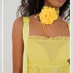For Love & Lemons  Yellow Maxi Dress NWT XS Bodysuit Overlay Photo 4
