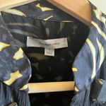 Classiques Entier  100% Silk Blouse Top Button Up‎ Black Yellow Cap Sleeve Size S Photo 1