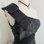 B Darlin VTG B. Darlin Satin and Sequin Black Dress with Tulle SZ 5/6 Hoco Goth Fairy Photo 1