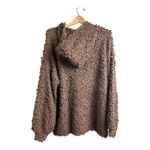 Umgee Brown Fuzzy Teddy Bear Sherpa Fleece Hoodie Sweatshirt Women's Casual Comfort Photo 4