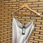 Bebe  Silver Midi Slip Dress Size Small Photo 2