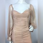 Miss Lola  Mini Dress Polka Dot Sheer Sleeve Ruched S Photo 11