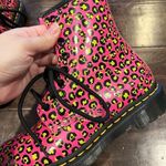Dr. Martens 1460 Leopard Smooth Leather Lace Up Boots Hot Pink NWT Photo 2
