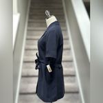 Talbots NEW Vintage 1994  Washed Silk Belted Shirt Jacket Blouse Navy Women’s 12 Photo 3