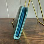 Rare NWOT Modern Green Zip Around Distressed Leather Hobo International Wallet Yellow Photo 4