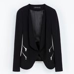 ZARA  women’s black moto blazer with double zipper detail medium Photo 1