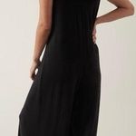 Athleta  Black Nighttime Bliss Sleep Romper Jumpsuit Lingerie PJ wide leg stretch Photo 1
