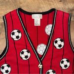 Mandal Bay Vintage Soccer Sweater Vest Red Size L Photo 3