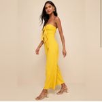 ASTR ‎ the Label Zion mustard yellow strapless wrap jumpsuit women S Photo 1