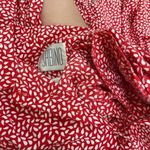 Vintage red leaf button up house dress Size M Photo 9