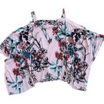 ECI  NY Women’s XL Off White Multicolor Floral Cold Shoulder Top Photo 0