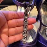 David's Bridal Purple Satin Jewel Hardware Heels Sz 8 Summer Shoe. Photo 7