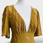 Free People Mini Dress Size 0 Brown Clove Mockingbird Floral Boho Embroidered Photo 7