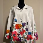 NWT Dolcezza White Mutilcolor Floral Button Down Jacket with pockets size XXL Photo 0