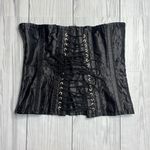 Vintage women’s satin lace up black corset size 30 L/XL Size L Photo 1