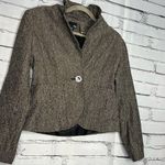 H&M Brown Tailored Cropped Blazer Suit Jacket SZ S Preppy Chic Luxury Formal Y2K Photo 3