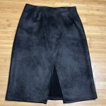 Free People Skirt Womens Medium Black Faux Suede Wrap Style Front Slit Pencil Photo 0