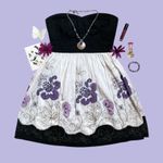 Trixxi Vintage Y2K  strapless Purple Floral embroidered dress Photo 11