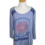 Chip & Pepper  Blue and Pink Ferris Wheel 3/4 Length Sleeve Top. Size Medium. Photo 0